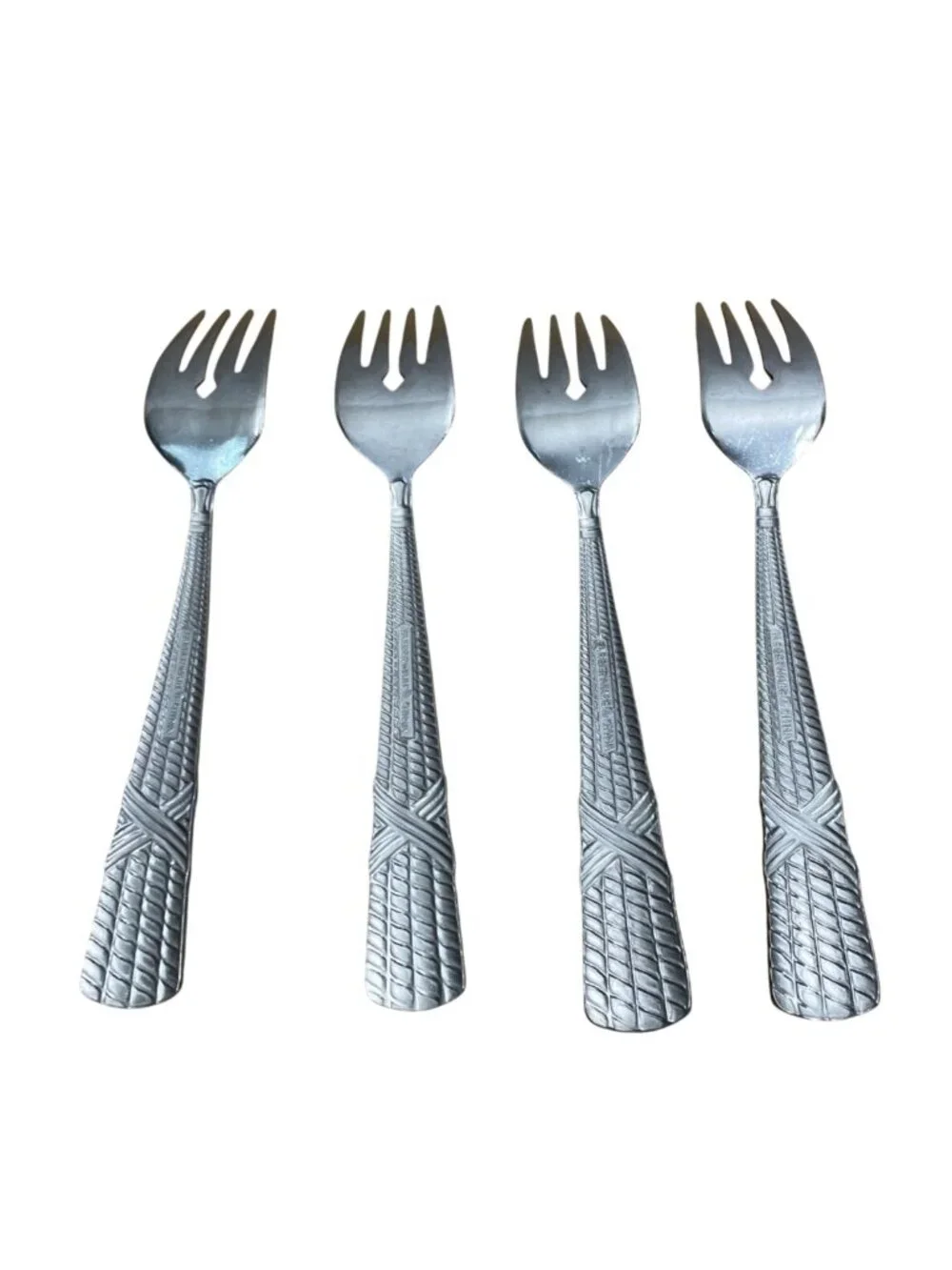 Farberware FRW56 Pattern 4 Salad Dessert Forks Stainless Flatware Glossy Rope X